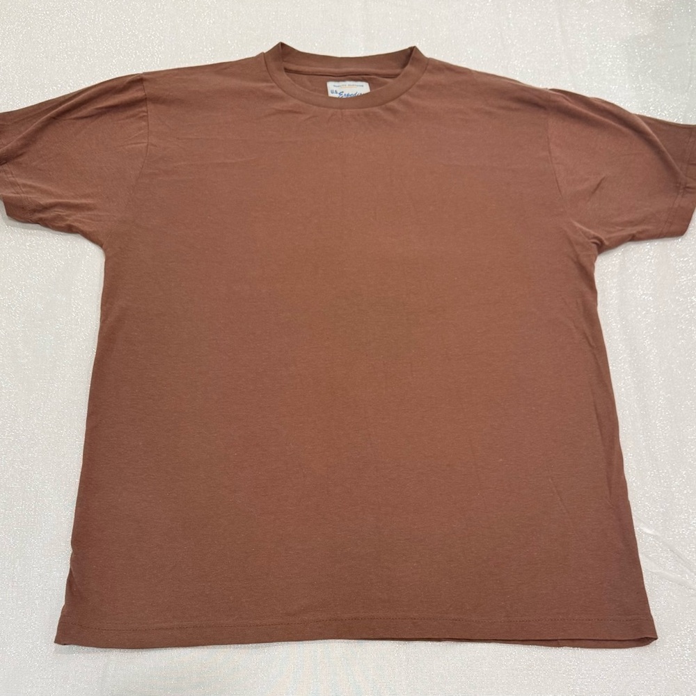 Classic Brown Short Sleeve Tee Mens Size Small Minimalist‎ Layering